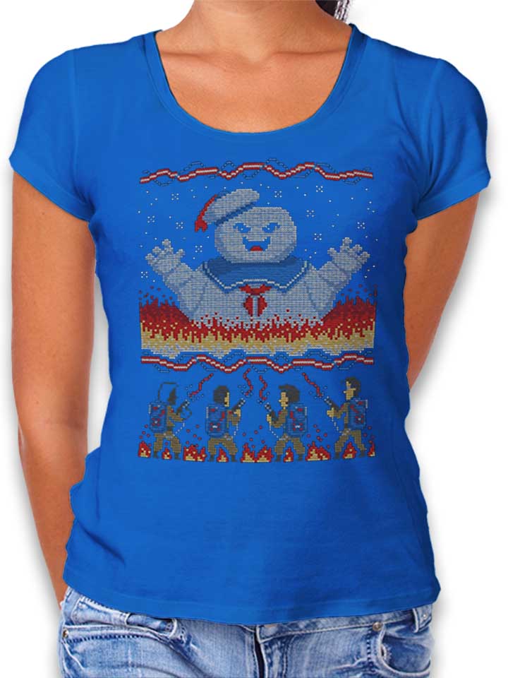 Ugly Sweater Ghostbusters Womens T-Shirt royal-blue L