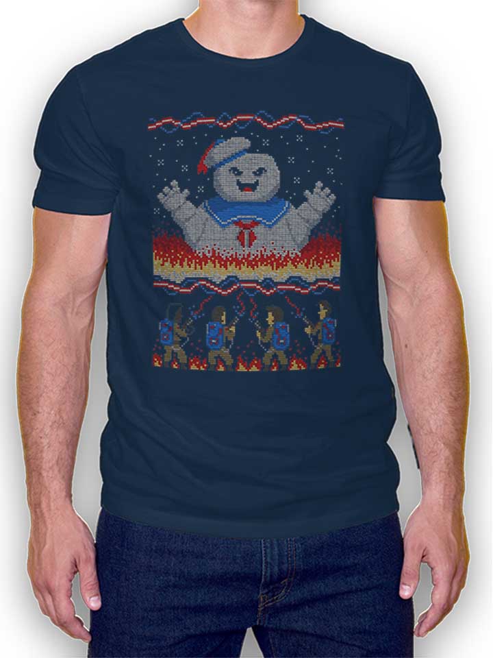 Ugly Sweater Ghostbusters T-Shirt dunkelblau L