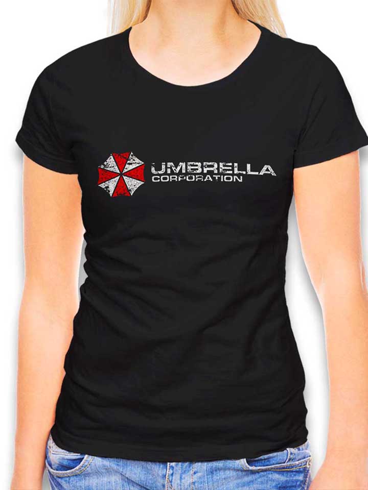 umbrella-corporation-vintage-damen-t-shirt schwarz 1