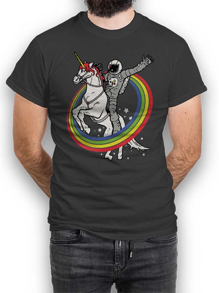 Unicorn Astronaut Camiseta gris-oscuro L