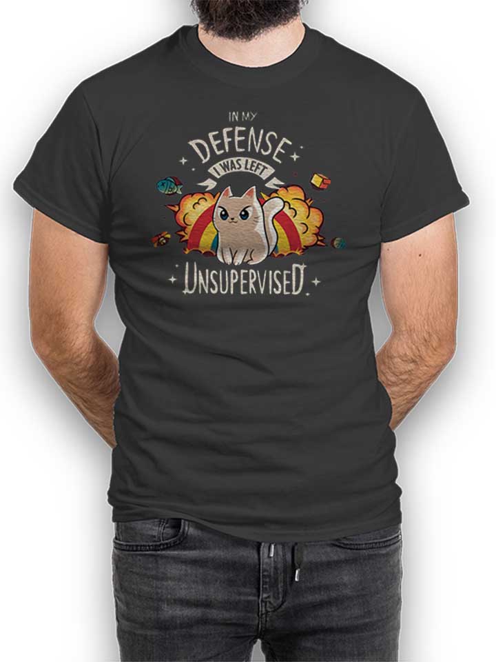 Unsupervised Cat Camiseta gris-oscuro L