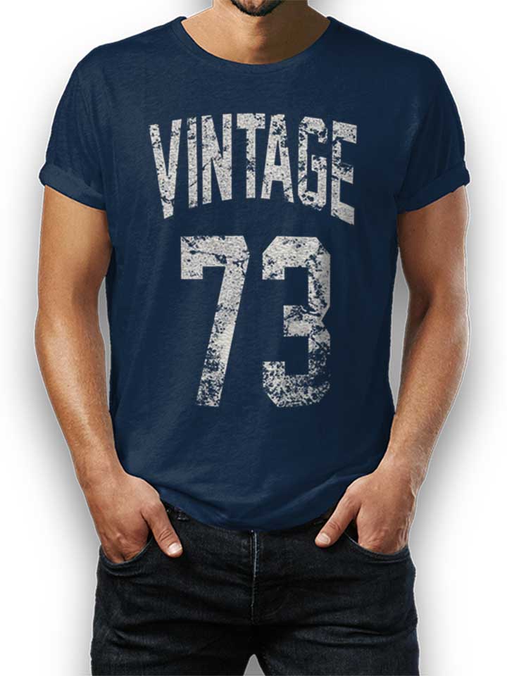 Vintage 1973 Camiseta azul-marino L
