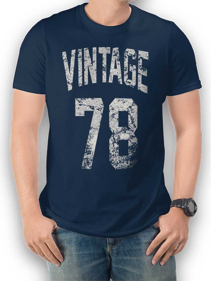 Vintage 1978 Camiseta azul-marino L