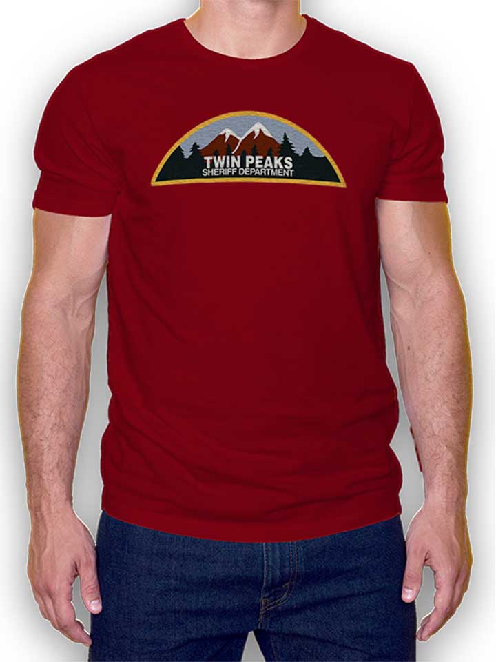 Vintage Twin Peaks Sheriff Dep Camiseta burdeos L