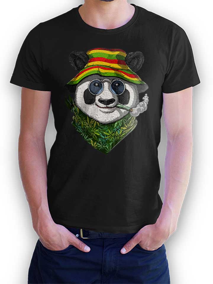 Weed Panda T-Shirt schwarz L
