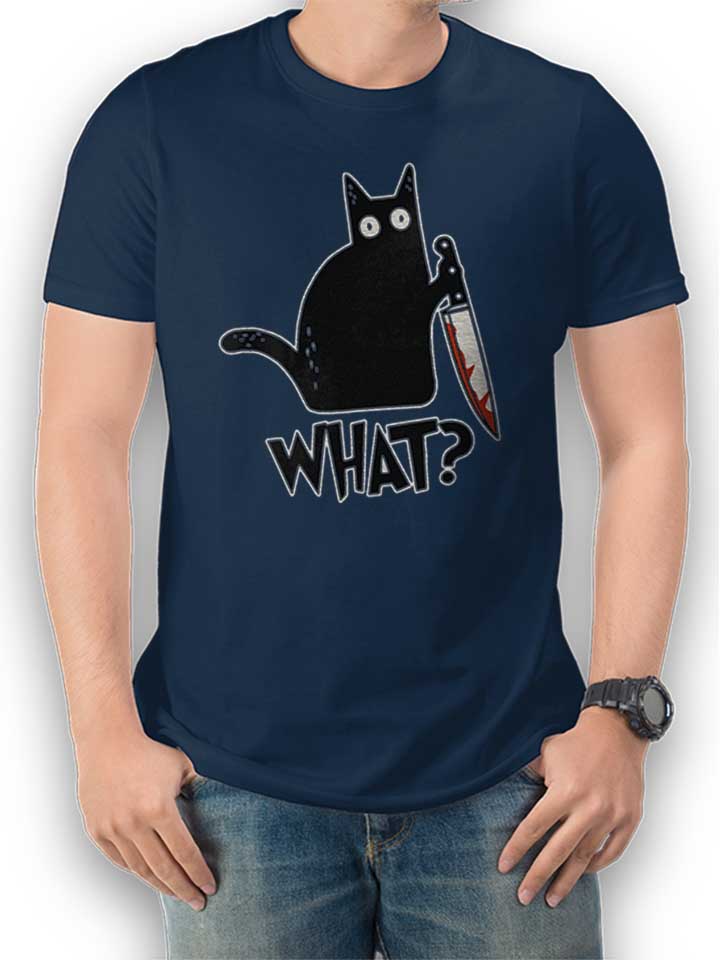 What Knife Cat T-Shirt blu-oltemare L