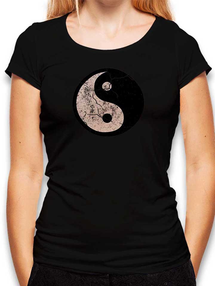 Yin Yang Vintage Womens T-Shirt black L