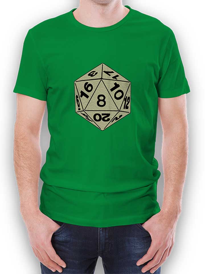 Zwanzigseitiger Wuerfel T-Shirt verde L