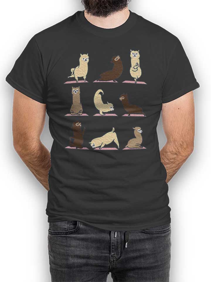 Alpaca Yoga T-Shirt gris-fonc L