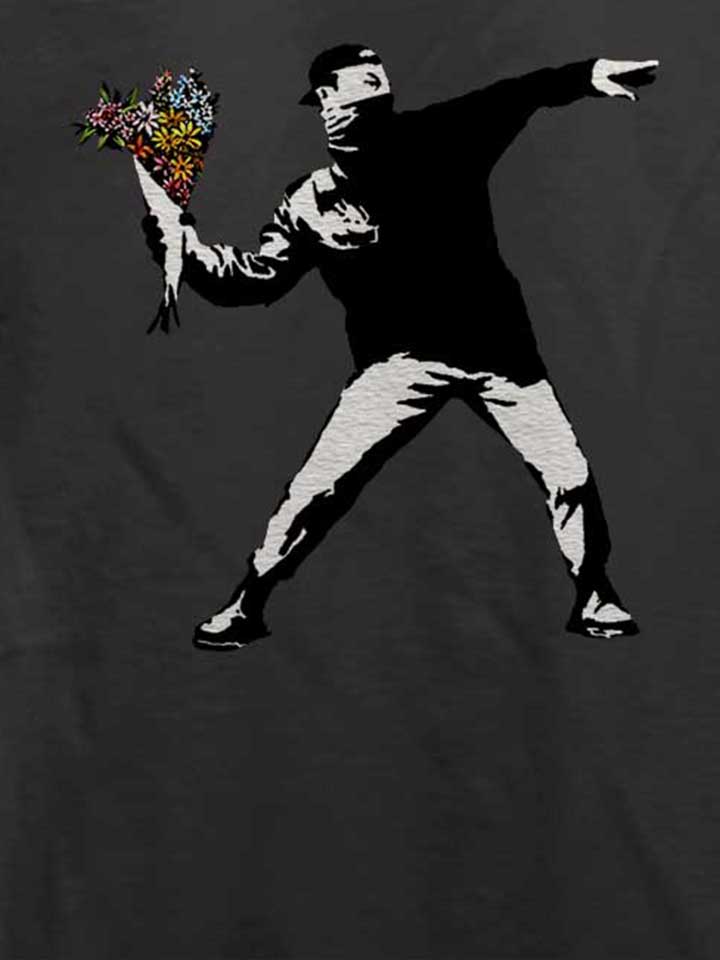 banksy-flower-hooligan-t-shirt dunkelgrau 4