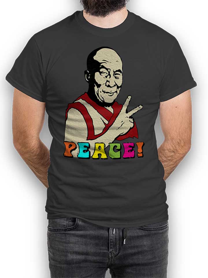 Dalai Lama Peace Camiseta gris-oscuro L