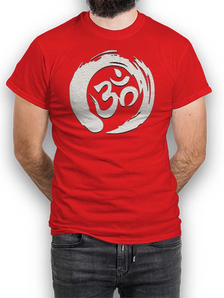 Om Symbol Zen Circle T-Shirt rosso L