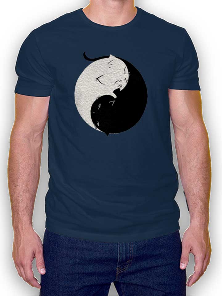 Yin Yang Kittens T-Shirt dunkelblau L