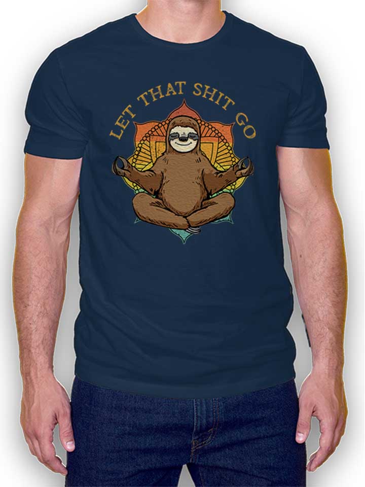 Yoga Sloth T-Shirt bleu-marine L